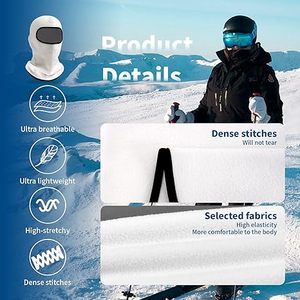 Vente en gros de masque de ski personnalisé de haute qualité, balaclava unisexe, bonnet d'hiver chaud, tricoté 100% coton, respirant, imperméable, pour l'extérieur - Product Image 3
