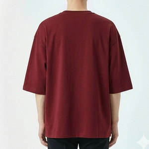 เสื้อยืดทรงบ็อกซี่สไตล์สตรีทสำหรับผู้ชาย ออกแบบพิเศษ แขนสั้น ผ้าฝ้ายคุณภาพสูง พร้อมโลโก้แบบกำหนดเอง - Product Image 6
