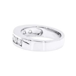 Anillo de Plata de Ley 925 con Diseño Único para Hombre, Anillo de Compromiso, Aniversario, con Moissanita en Engaste de Bisel, Chapado en Oro Rosa - Product Image 2