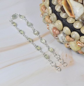 Natural Green Prehnite 925 Sterling Silver Gemstone <b>Adjustable</b> Handmade <b>Bracelet</b> June Birthstone Gift for Her 11 Stone <b>Bracelet</b> - Product Image 3