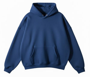 Sweats à capuche unisexes surdimensionnés personnalisés 100% coton, sweats à capuche unis pour hommes 500 g/m², sweats à capuche à enfiler grande taille avec logo brodé imprimé - Product Image 3