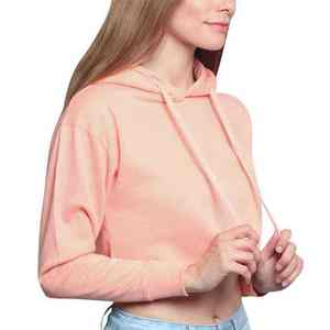 Última llegada sudaderas con capucha transpirables antiarrugas para las mujeres de tendencia superior de alta exigencia precio barato servicio OEM Crop Top Hoodies - Product Image 5