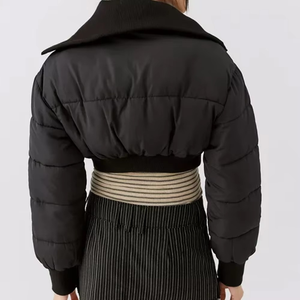 Nouvelle collection d'hiver, veste de sport oversize réversible en laine 100% pour femmes, style varsity, courte et tissée - Product Image 5