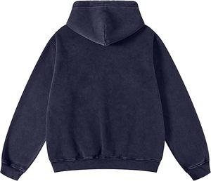 Sweat à capuche lavé à l'acide pour hommes Sweat à capuche confortable et ample pour hommes Style classique lavé à l'acide - Product Image 2