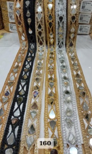 Rubans gros-grain brodés en miroir imprimés en feuille d'or sur mesure lacets couleurs uniques pour les magasins de décorations de robes de mariée - Product Image 3