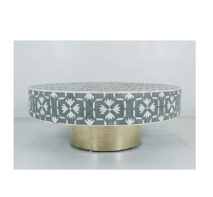 Mesa Decorativa Redonda con Incrustaciones de Hueso para Sala de Estar, Producto Sólido, Alta Demanda, Artesanía India, Mesa Premium con Incrustaciones de Hueso para el Hogar - Product Image 4