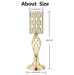 AK Brass Unique Metal Flower Vase Gold Finished With Crystal <b>Set</b> Of 2 Premium Tabletop Flower Vase For <b>Weeding</b> Decor/Hotel Decor - Product Image 5