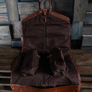 Sac de transport pour costume en cuir véritable léger et imperméable, sac de voyage pour costume, housse pour vêtements suspendus, cadeau pour garçons d'honneur, unisexe, Noël - Product Image 3