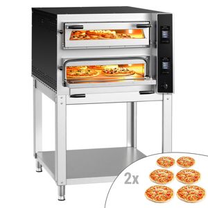 Four à pizza électrique à double plateau - Plateau en pierre réfractaire - 6+6 x 35 cm (13,8 po) - 230 V triphasé - Commandes numériques - jusqu'à - Product Image 1
