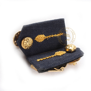 ผ้าปะติดคอปกเสื้อมีกระดุมทองเหลืองปักด้วยมือ - Product Image 6