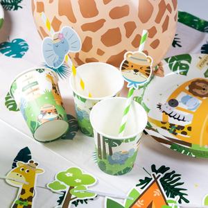 Décorations de première fête d'<span class=keywords><strong>anniversaire</strong></span> pour garçons Jungle Safari thème fête d'<span class=keywords><strong>anniversaire</strong></span> fournitures vaisselle feuille ballons guirlande arc <span class=keywords><strong>Kit</strong></span> - Product Image 2