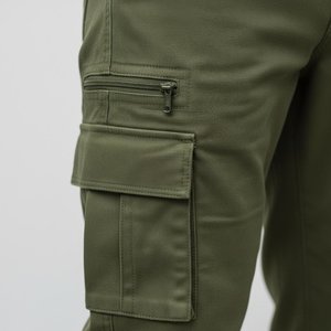 Pantalon cargo d'hiver pour homme 100 % coton, décontracté, taille mi-haute élastique, léger et respirant en toile – Meilleure vente - Product Image 3
