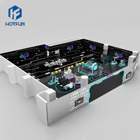 Machine de jeu d'arcade intérieure, simulateur de tir VR 9D avec plateforme VR et tapis roulant VR, pour espace de jeu de 3,0 m de large, à vendre