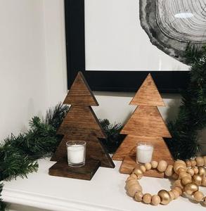 Wooden Christmas table centerpiece with natural color artificial <b>pinecones</b> and seasonal flowers for dining table display - Product Image 1