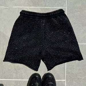 Pantalones Cortos de Hombre de Alta Calidad, Lavado Ácido, Desteñidos al Sol, con Pedrería, Cintura Media, 100% Algodón, Tejido de Punto, Transpirables, Estilo Urbano - Product Image 2