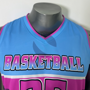 ชุดบาสเก็ตบอลแบบกำหนดเอง ชุดทีมพิมพ์ลายแบบรีเวอร์ซิเบิล เสื้อและกางเกงขายส่ง ชุดทีม 100% ระบายอากาศได้ดี - Product Image 5