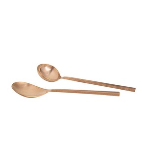 Ensemble de cuillères et fourchettes à salade en argent poli, ustensiles de cuisine de Table de mariage, vaisselle décorative, fil à boucle longue, ensemble de poignées à nœuds - Product Image 5