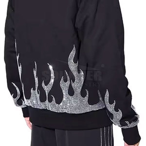 En línea superventas hombres diamantes de imitación sudaderas con capucha nuevo estilo hombres diamantes de imitación sudaderas con capucha bajo Moq hombres diamantes de imitación sudaderas con capucha - Product Image 6
