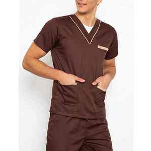 Ventes en gros de tenues médicales personnalisées pour hommes et femmes, uniformes d'infirmière à manches courtes avec pantalon de jogging, costume de médecin d'hôpital - Product Image 3