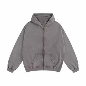 Sweats à capuche Fabricant de sweats personnalisés 100% coton imprimé Dtg Boxy Fit Zipper Sweats à capuche personnalisés pour hommes - Product Image 2