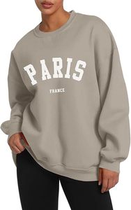 Sweat-shirt unisexe oversize Tuislay Paris tendance, pull décontracté à motif graphique, col rond tricoté confortable, imprimé hiver - Product Image 2
