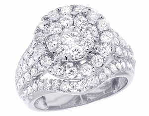 Halo Style Moissanite Round Diamond In S925 Sterling Silver Engagement Wedding Gift <b>Ring</b> For Women - Product Image 1