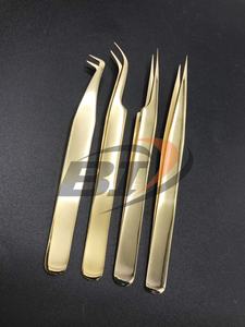 แหนบปลายแหลมสำหรับต่อขนตาพลาสม่าสีทองติดฉลากได้ตามต้องการแบบมืออาชีพ - Product Image 3