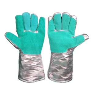 Guantes de Soldadura de Cuero de Primera Calidad, Resistentes al Fuego, Aluminizados, para Trabajo Manual, Soldador, CE Cat Il, Piel de Cabra, Piel de Vaca, Argón, MIG, Arco - Product Image 3