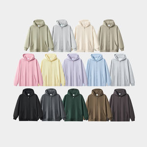 Nouveautés automne hiver personnalisés 400 Gsm coton mélanges français éponge doublé sweats à capuche zippés sweats à capuche unisexes - Product Image 2