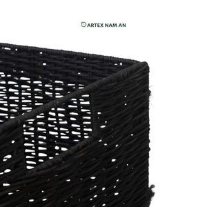 Organisateur décoratif fait main écologique de panier de stockage de cube de rotin pour la maison - Product Image 4