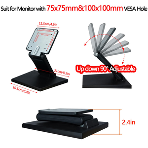 10-27 "ขาตั้งจอภาพ LED แบบพับได้ขาตั้งทีวี LCD ปรับได้ขาตั้งจอภาพโลหะคอมพิวเตอร์ตั้งโต๊ะ<span class=keywords><strong>100</strong></span> <span class=keywords><strong>VESA</strong></span> - Product Image 4