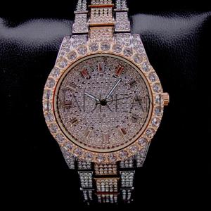 Luxury Men's Hip hop Iced out Moissanite Diamond Baguette <b>Mechanical</b> <b>Watch</b> 925 Sterling Silver Classic <b>Watch</b> - Product Image 3