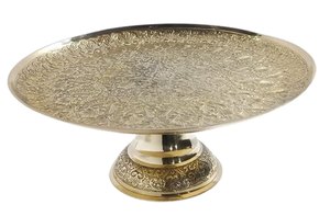 Présentoir à gâteau en métal avec cristaux suspendus Présentoir à gâteau design décoratif de forme ronde Qualité supérieure originaire d'Inde - Product Image 4