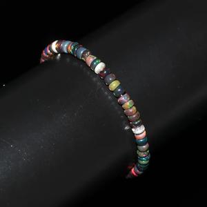 925 Sterling Silver <b>Bracelet</b> Black Opal Handmade <b>Beaded</b> Vintage Jewelry Smooth Rondelle Natural Gemstone <b>Gold</b> Wedding - Product Image 2