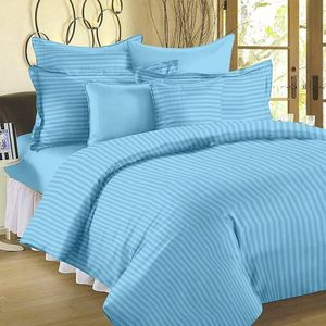 Draps de lit rayés 100% lin 400TC Home Textile Portable et plié 100% coton Literie - Product Image 1