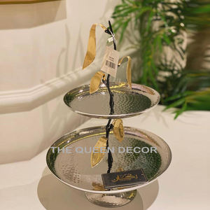 Soporte de pastel con acabado antiguo con diseño de fundición de Metal de aspecto lujoso, perfecto para bodas y usos de exhibición de pastel de mesa Vintage - Product Image 2