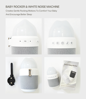 Berceau vibrant pour bébé avec machine à bruit blanc, détecteur de pleurs et contrôle via application Bluetooth