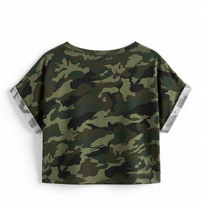 2026 Summer Fashion Design Short Sleeve Printed Cotton Women Crop <b>Tops</b> T-Shirt / Custom Design Quick Dry Anti-UV Crop <b>Top</b> - Product Image 3