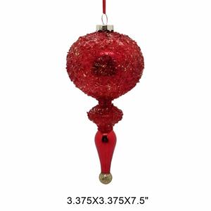 Adornos Navideños de Cristal Rojo Clásicos Hechos a Mano de Lujo, Bolas Brillantes y Decoraciones Colgantes para las Fiestas - Product Image 3