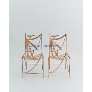 Restaurant Garden Chairs Vintage Aluminum and <b>Wooden</b> Material Large Size Customized Shape Handmade Chair for Wholesale Supply - Product Image 5