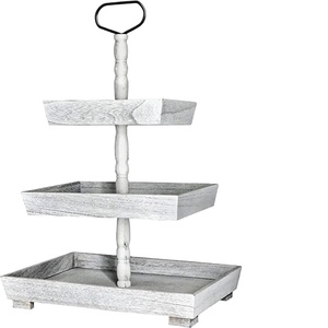 High Quality Wood Plate with Metal Handle <b>Cake</b> <b>Stand</b> New Design Natural Acacia Wood <b>3</b> <b>Tier</b> Plate Round shape <b>Cake</b> <b>Stand</b> - Product Image 6