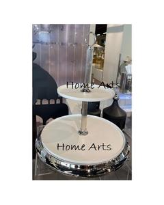 Serveur en acier inoxydable et fer Serveur de desserts en chocolats de taille et de forme personnalisées avec 2 niveaux de fabrication en Inde - Product Image 1