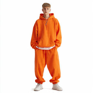 Ropa de EE. UU., marca de fabricación de gran tamaño, múltiples colores, sudaderas con capucha y pantalones cuadrados recortados, 2 uds., chándales de lana de algodón, chándal - Product Image 5