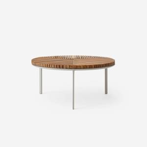 Table basse en bois de teck au design moderne et équipée de pieds en fer de bonne qualité pour l'intérieur et l'extérieur - Product Image 5