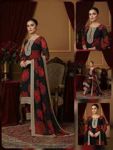 Elegante Salwar Kameez Moderno y Tradicional, Impreso en 3D, Tela Georgette, Precioso Diseño Pakistaní, Ropa Étnica para Fiesta, Sin Arrugas - Product Image 6