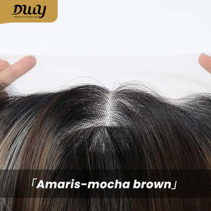 Perruque synthétique Amaris C-DWY sans colle, partie libre, 134 Lace Front, longue, lisse, marron avec mèches blondes - Product Image 6