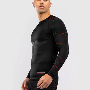 High Quality MMA Men's Long Sleeve Jiu Jitsu Kimono Fitness <b>BJJ</b> <b>Rashguard</b> with Custom Logo Printed Martial Arts Wear - Product Image 2