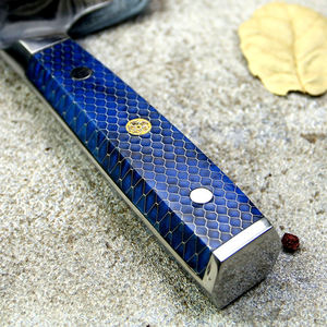Venta al por mayor pedidos a granel personalizados OEM ODM servicio cuchillo de Chef de acero inoxidable con mango de resina cuchillo afilado ultra fijo hecho a mano - Product Image 4