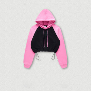 STITCHMODE Fabricant de sweats à capuche de haute qualité Bloc de couleur personnalisé Manches raglan Crop Top Hoodies Sweats à capuche pour femmes - Product Image 1