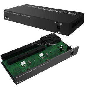 Low Price Single-Mode Single Fiber 2SC to 8RJ45 Fiber Optic <b>Ethernet</b> Converter 3KM - Product Image 5